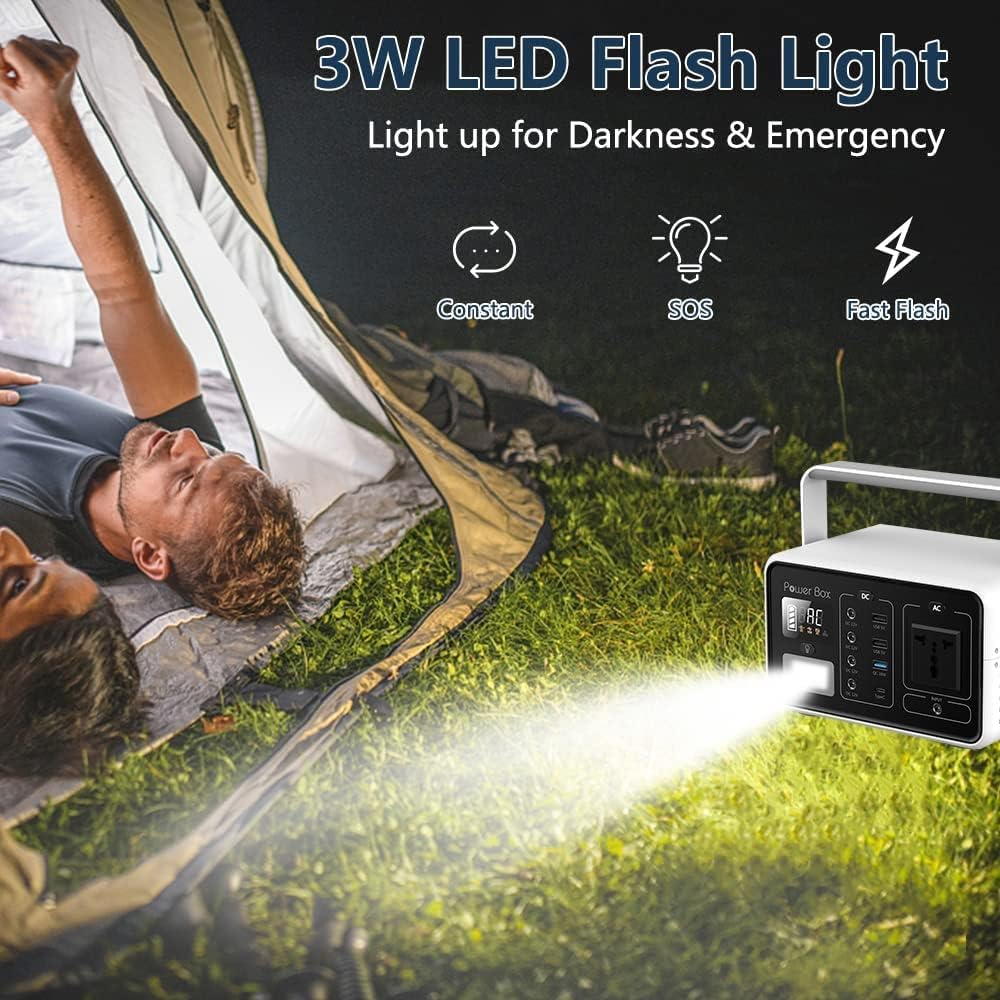 Portable Power Station 200W 222Wh with LED Flashlight W9424