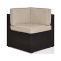 Brown Wicker Corner Patio Chair F7024