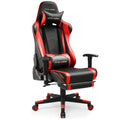 Red PU Leather Gaming Chair with Footrest S4161
