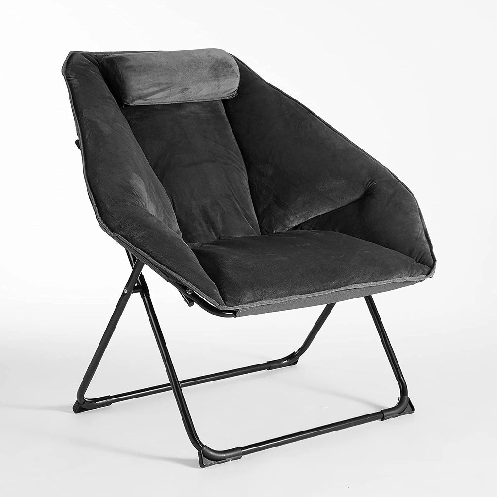 Grey Micromink Folding Chair J5694