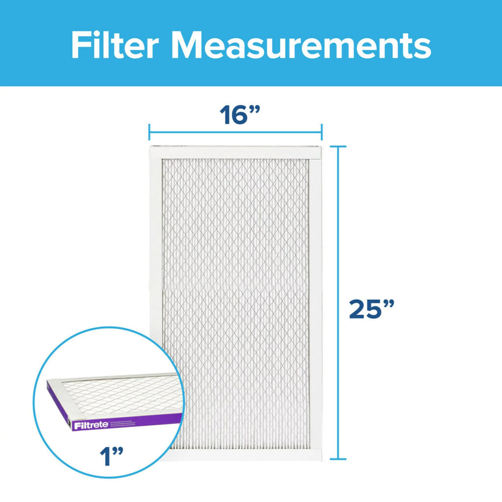 16x25x1 Air Filter MERV 12, 4 Filters Q655