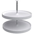 White Plastic 24" Dual Tier Lazy Susan Organizer X24416