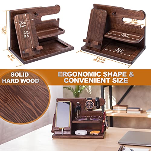 Wood Phone Docking Station Organizer A46854