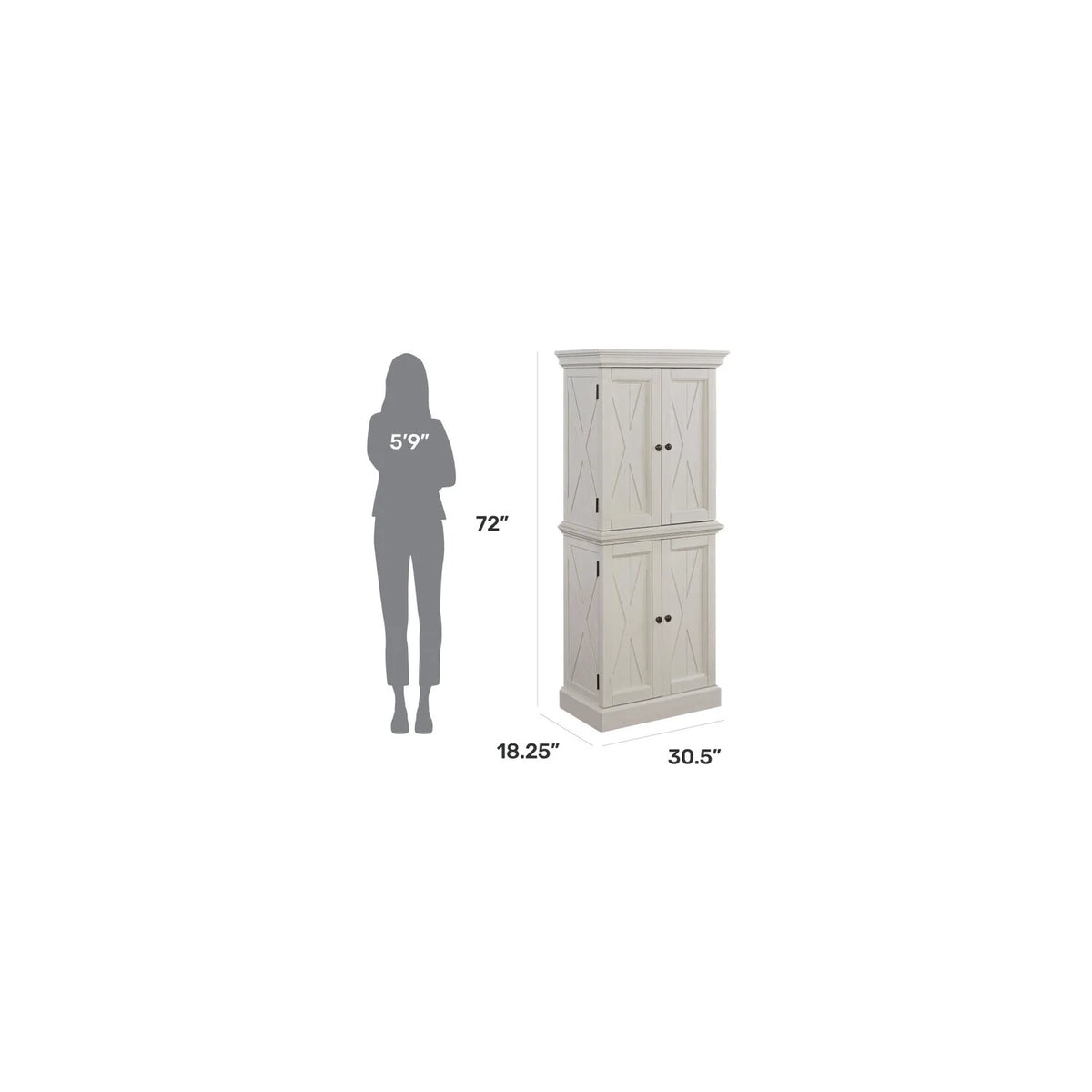 Off White Wood Pantry T664