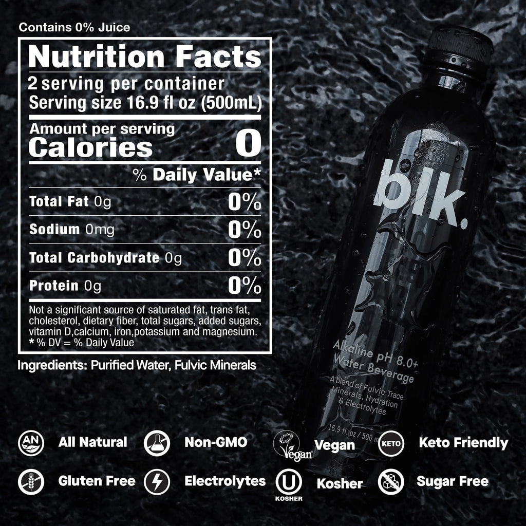 Water Infused with Fulvic Minerals, Essential Amino Acids, Trace Minerals, Alkaline Ph 8.0+, 1L (Pack Of 12) A5899