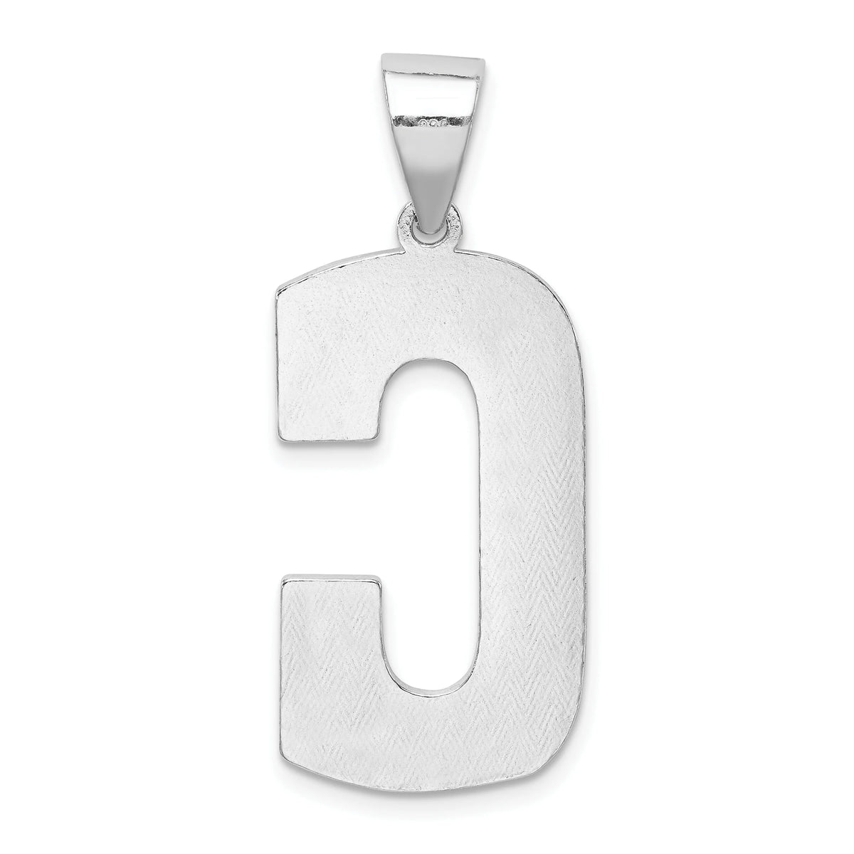 Sterling Silver Letter C Initial Charm Pendant with Rope Chain Necklace 20'' D6386