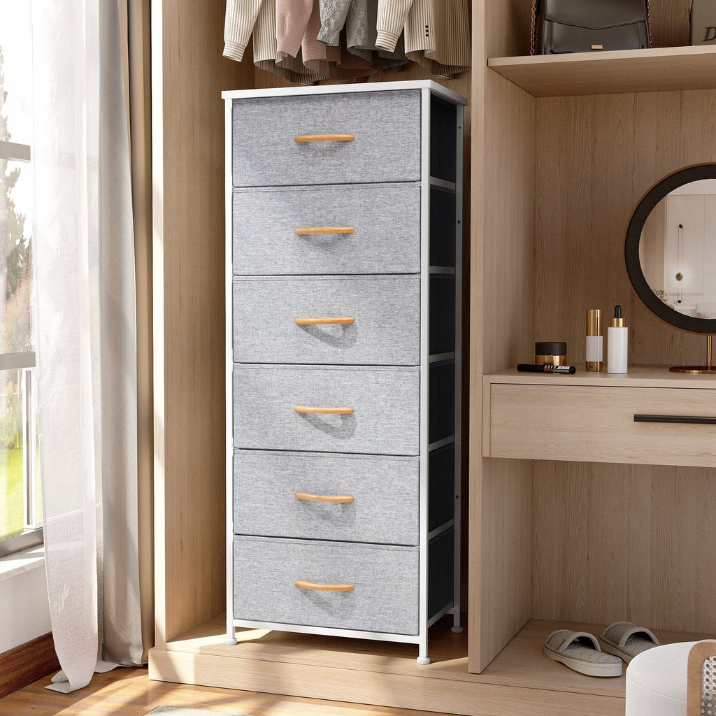 Light Gray Wood Vertical Dresser Storage Tower Y1452