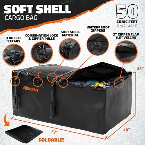 72"x36"x6" Folding Trailer Hitch Cargo Carrier with Waterproof Cargo Bag M8287