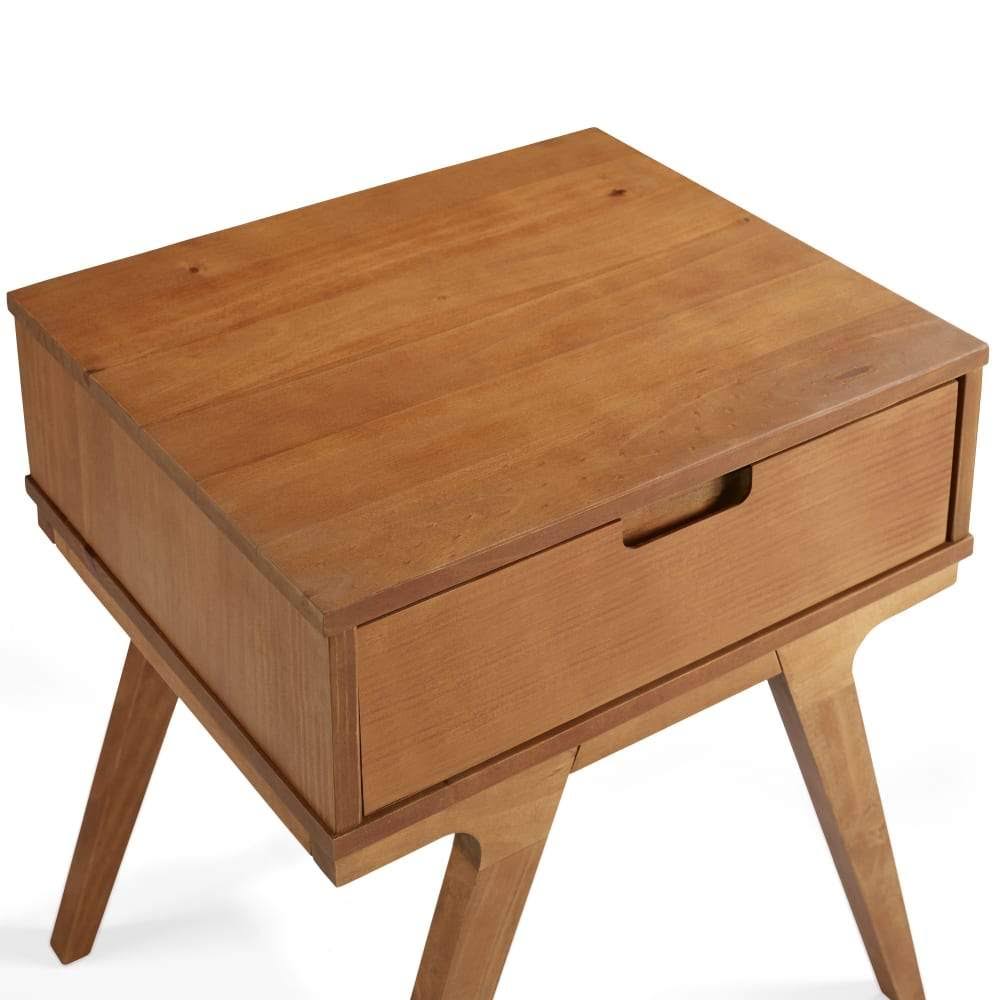 White/Caramel 1 Drawer Side Table Z9358