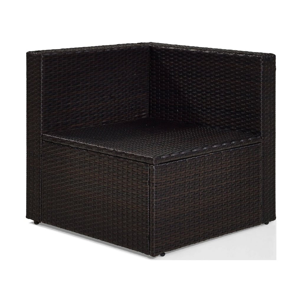 Brown Wicker Corner Patio Chair F7024
