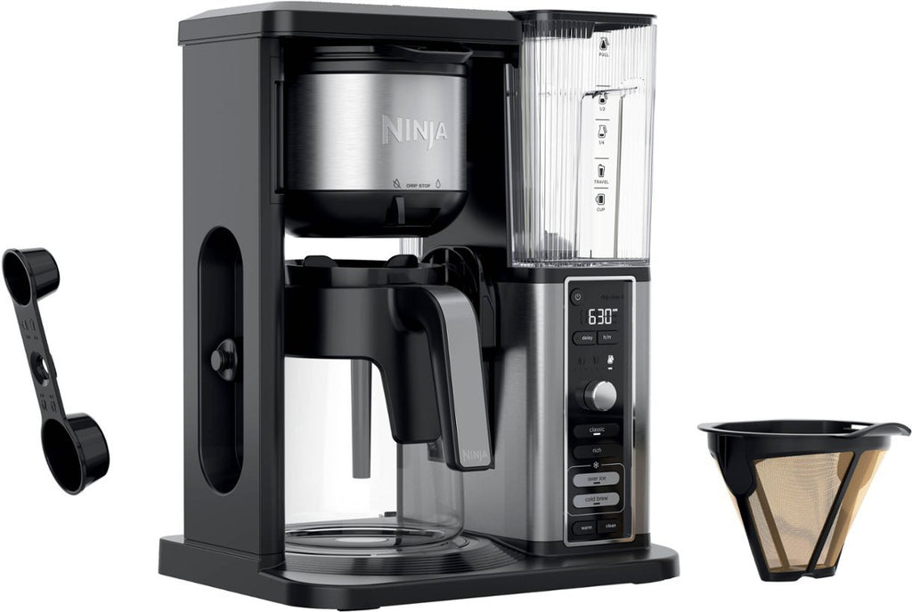 Black 12-cup Drip Coffee Maker with Single Serve Brewing Y970643