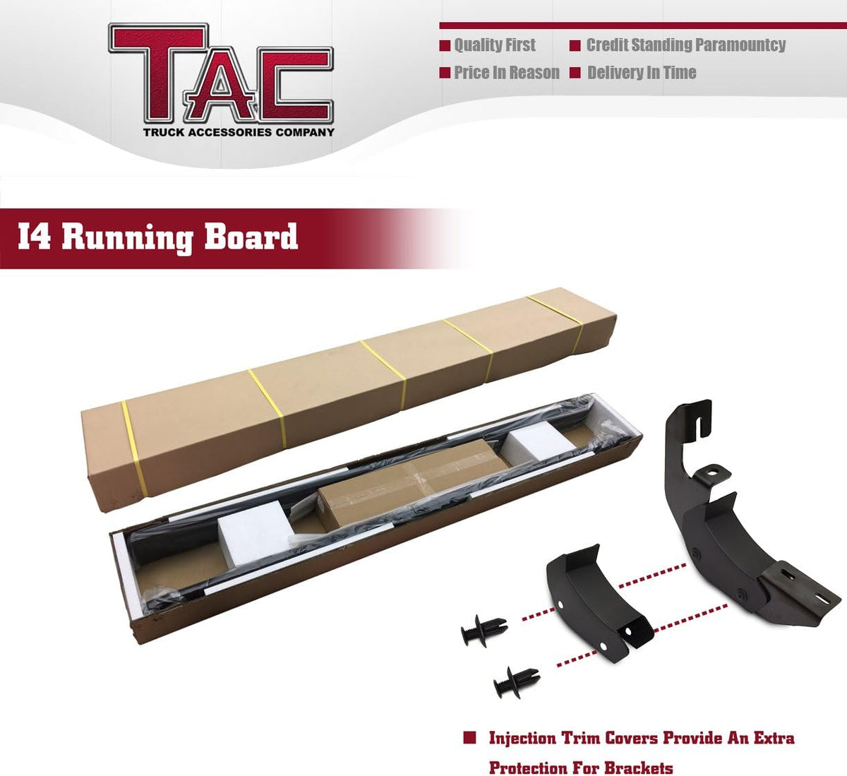 Black Aluminum Side Steps Running Boards for RAM 1500 Quad Cab 2Pcs L78640