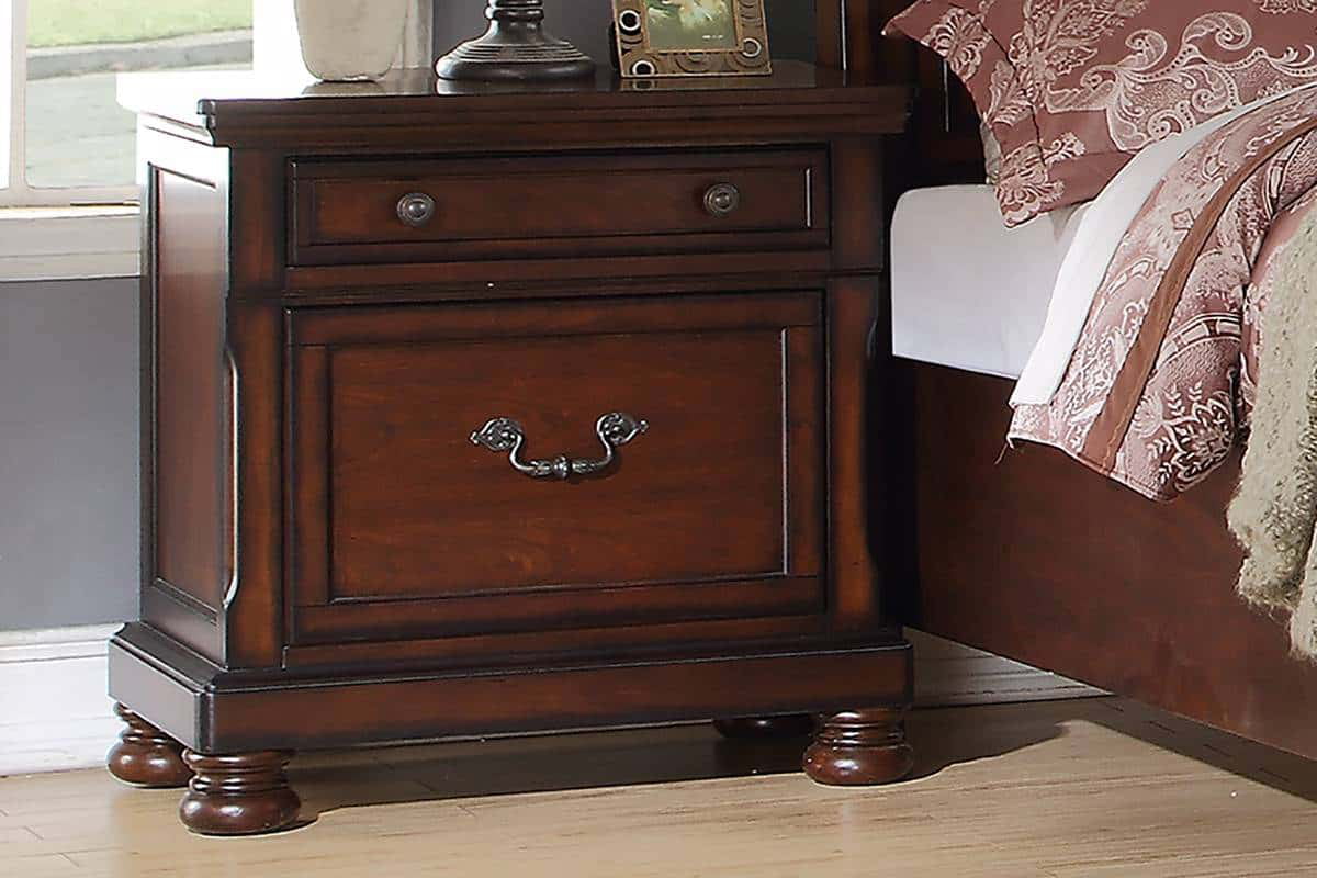 Cherry Finish 1Pc Nightstand Bedside Table X5721