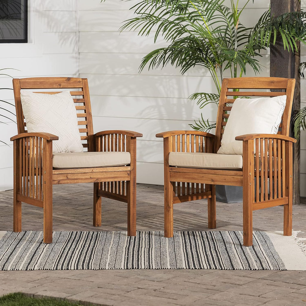 Brown Acacia Wood Outdoor Accent Table X605663