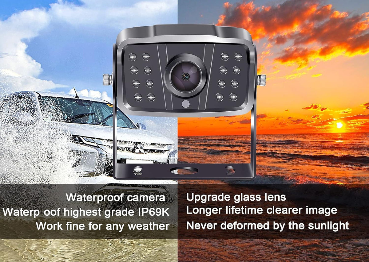 7 Inch DVR Monitor Wireless HD 1080P Backup Camera System D616388