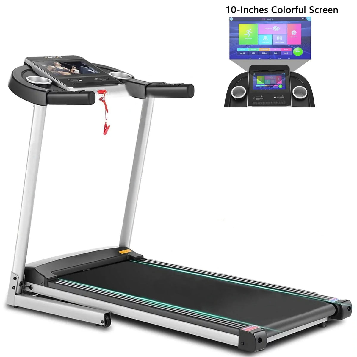 Silver Treadmill with 10 HD Touchscreen and 36 Preset Programs U8210
