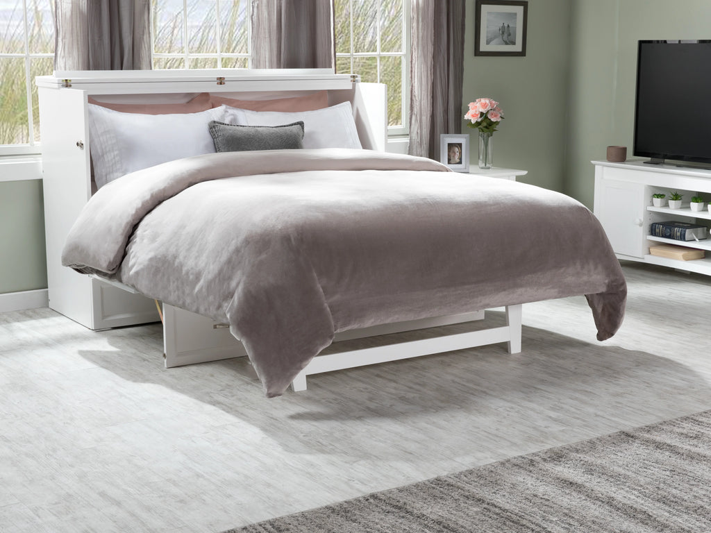 Queen Solid Wood Murphy Bed Chest with Mattress N42999