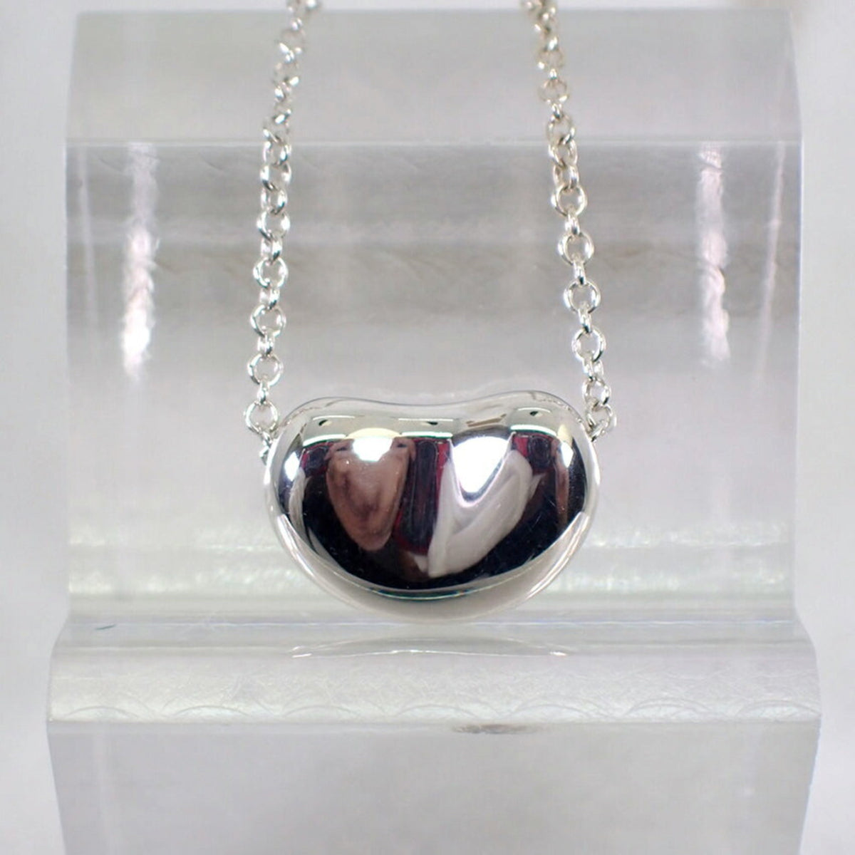925 bean pendant necklace Z606
