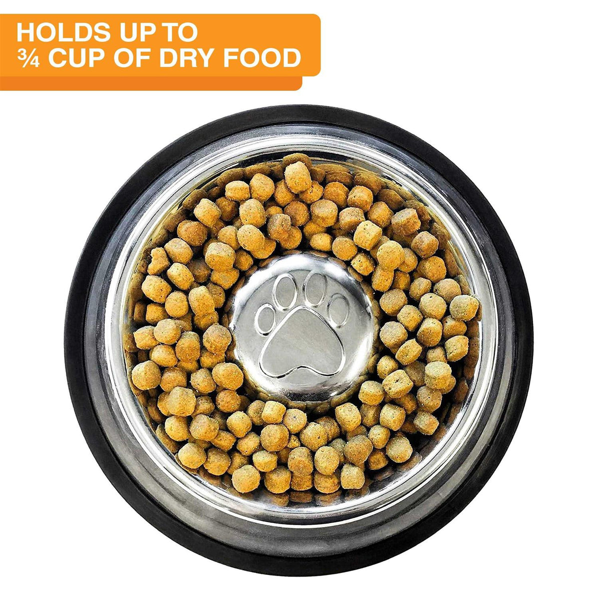 Stainless Steel Slow Feed Bowl Non-Tip & Non-Skid W6267