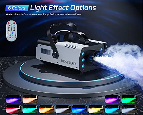 1200W 6000CFM Fog Machine with Wireless Remote and LED Lights P636