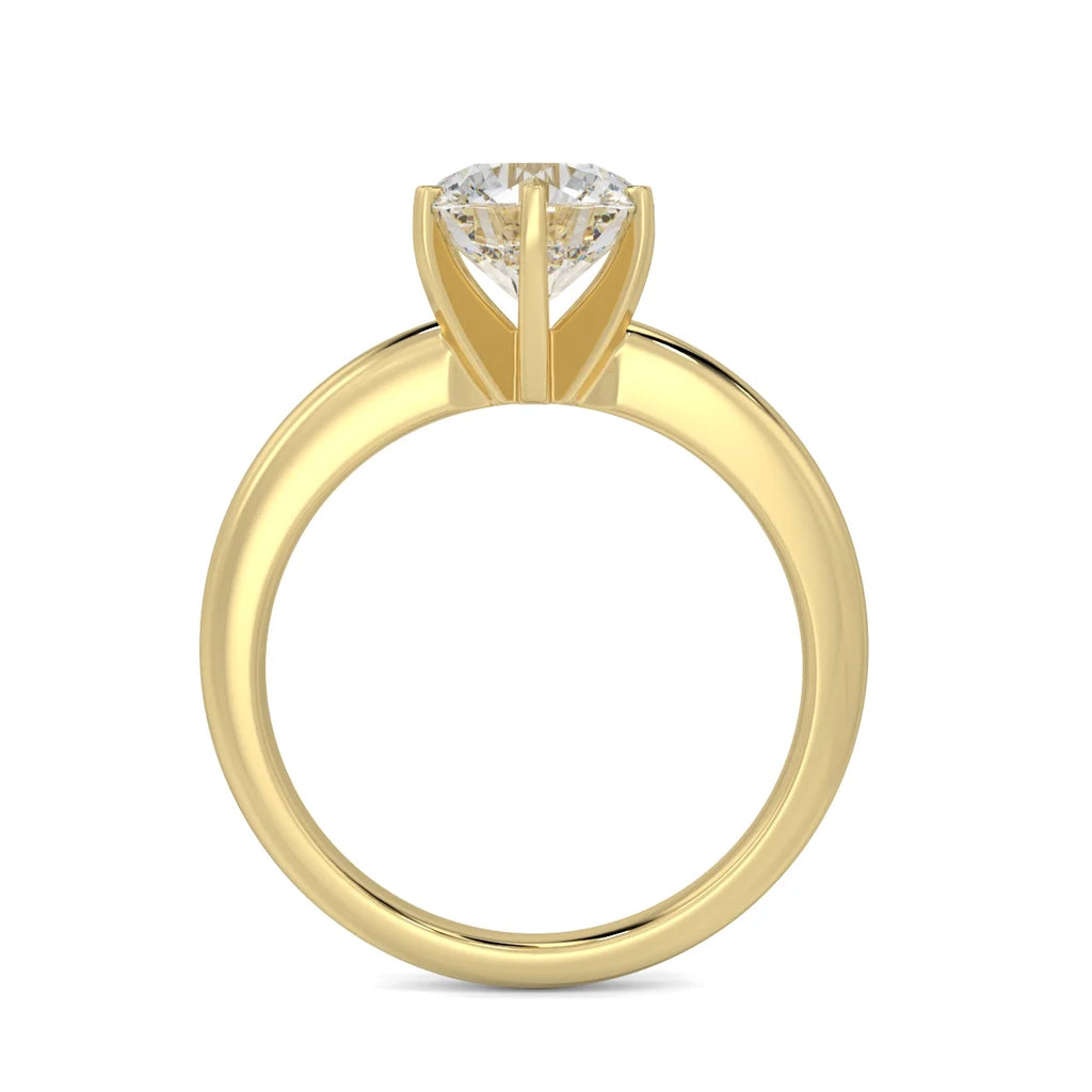 14k Yellow Gold Moissanite Solitaire Engagement Ring Q65589