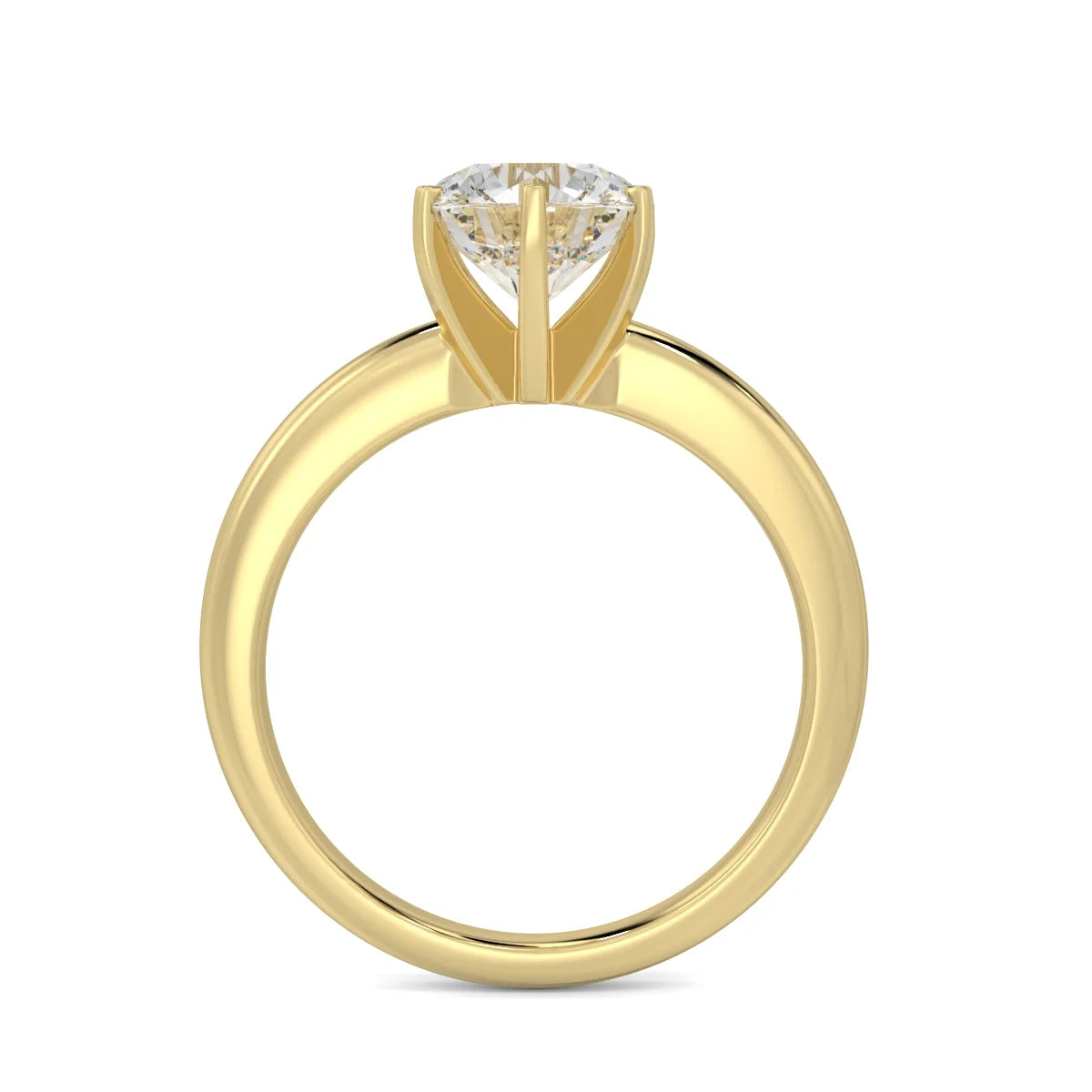 14k Yellow Gold Moissanite Solitaire Engagement Ring Q65589