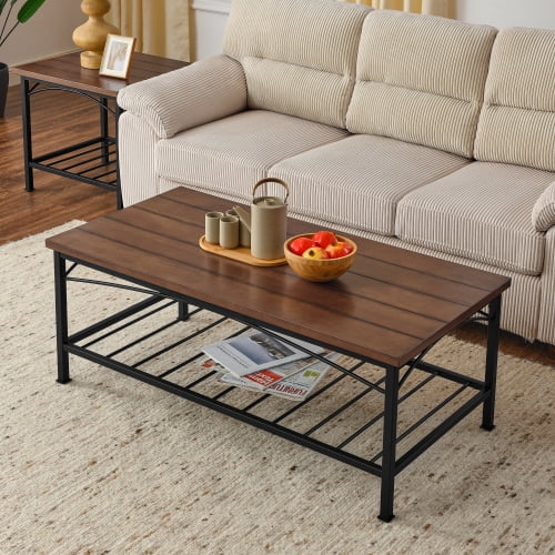 Coffee Table Set of 3 with Storage Shelf X51584