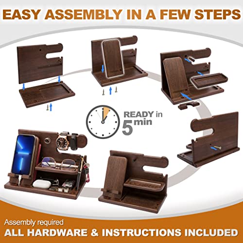 Wood Phone Docking Station Organizer A46854