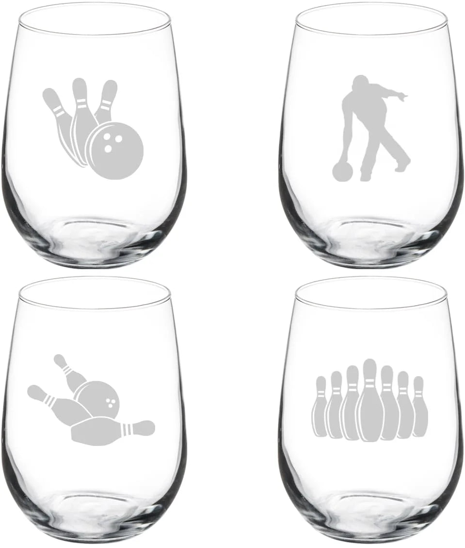 Set of 4 Stemless Wine Glass 17 oz S6162