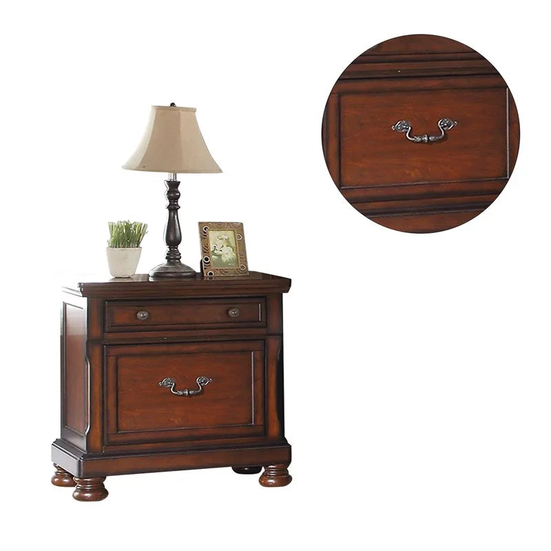 Cherry Finish 1Pc Nightstand Bedside Table X5721