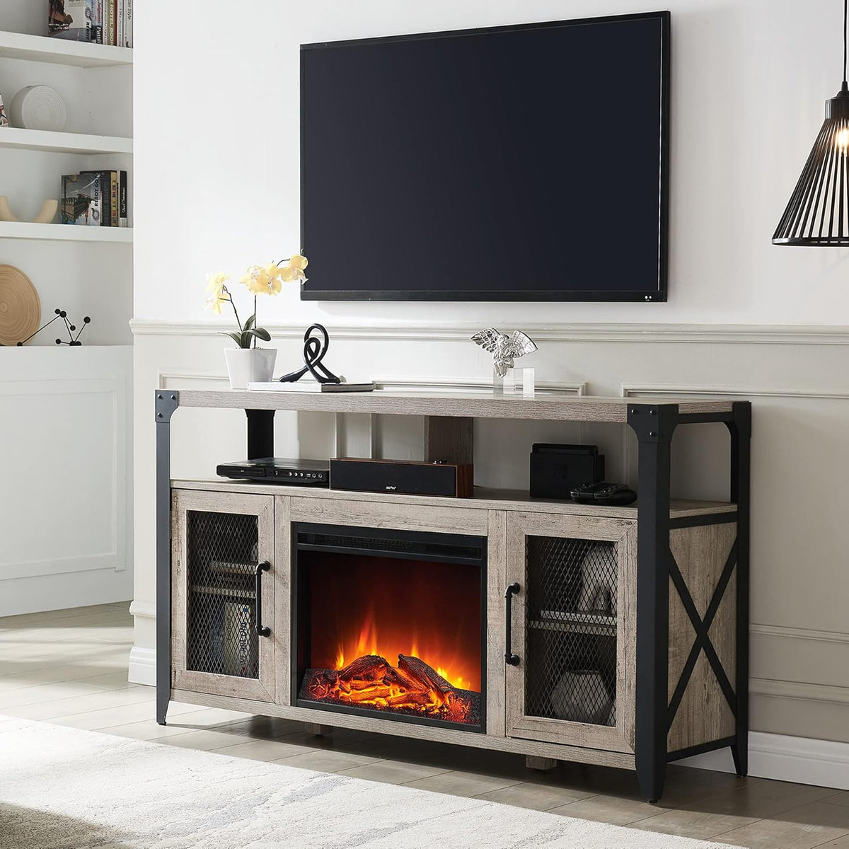 Tall Wood TV Stand for 65 inch TV E8045