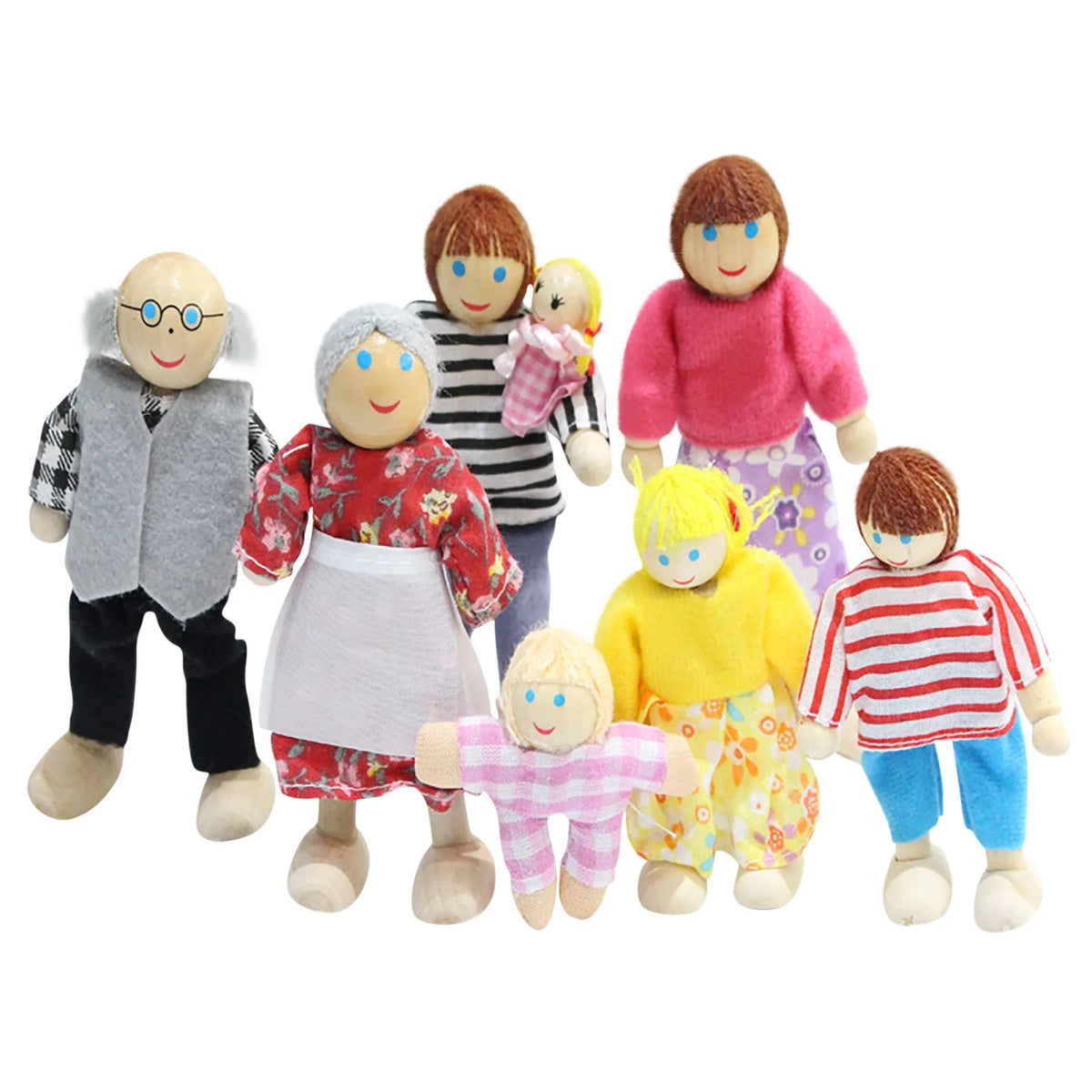 Miniature Dollhouse Accessories 7 People Set Doll Toys X24759