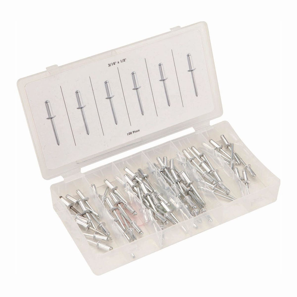 3/16 in. Aluminum Blind Rivet Set, 100 Piece X346