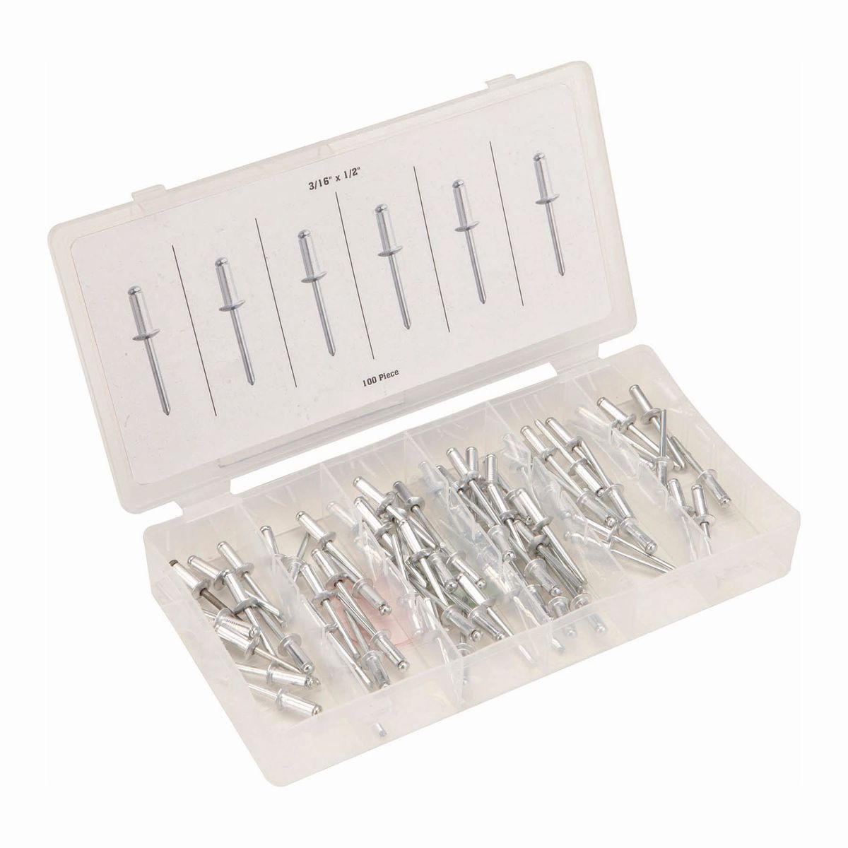 3/16 in. Aluminum Blind Rivet Set, 100 Piece X346