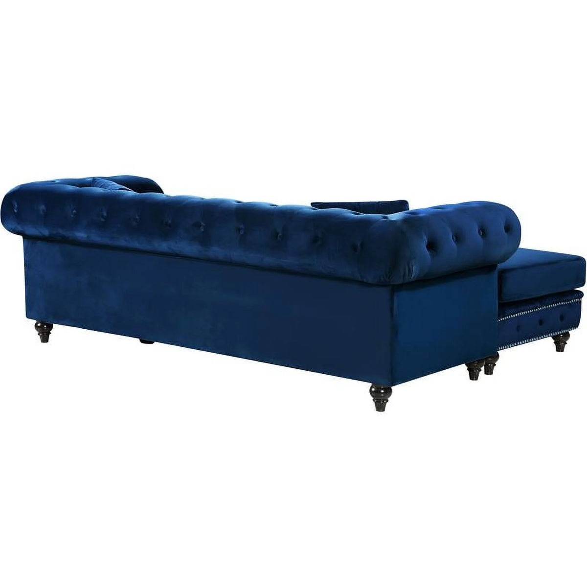Navy Velvet Reversible Sectional Y45035