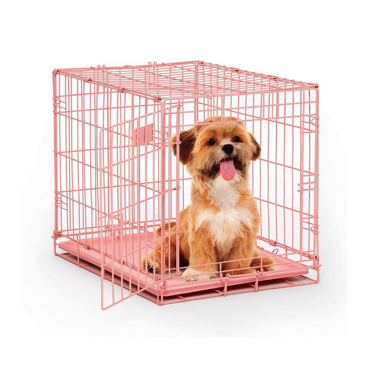 Pink Single Door Dog Crate L7392