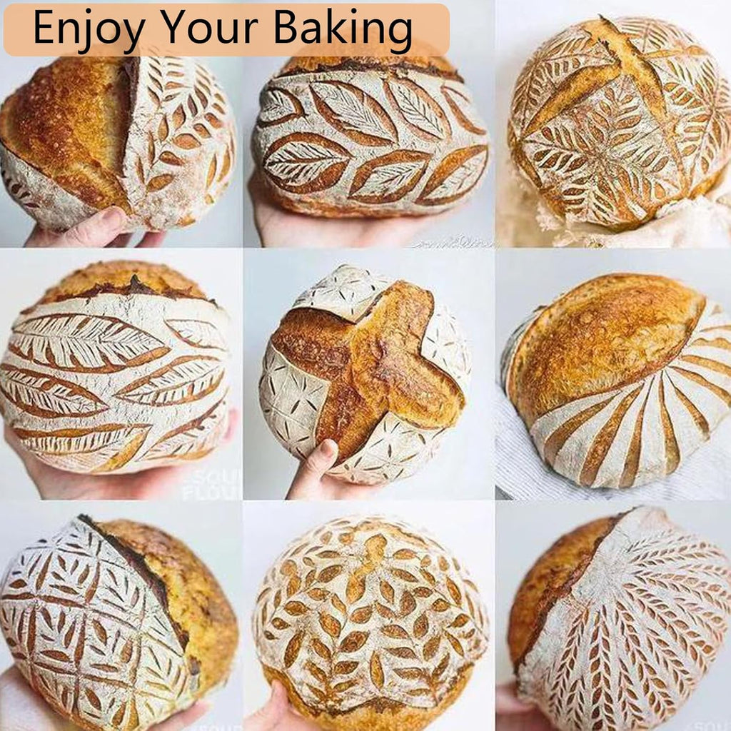 16PCS Bread Proofing Basket Kit with Linen Liner, Dough Scraper, Bread Lame G305171
