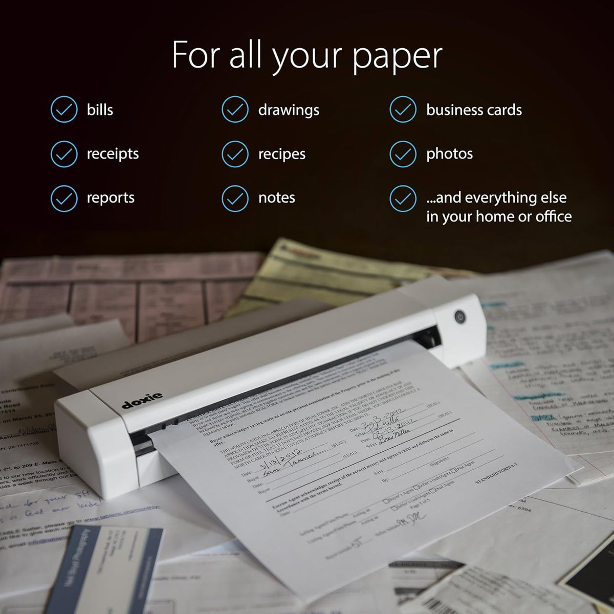 Portable Document Scanner with Rechargeable Battery F80818