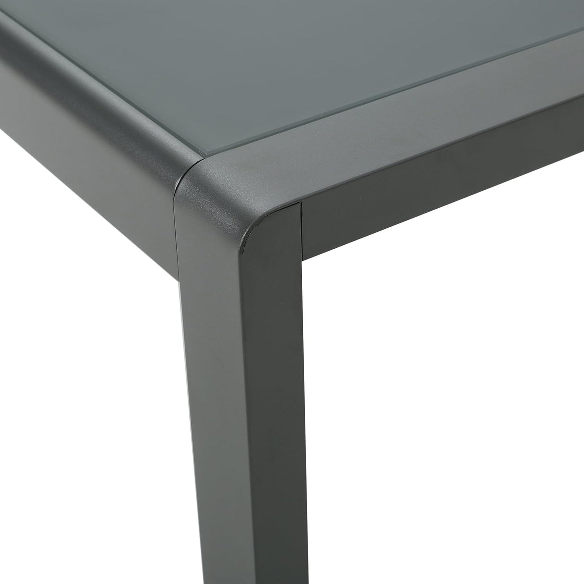 Grey Aluminum Outdoor Coffee Table with Tempered Glass Top H9325