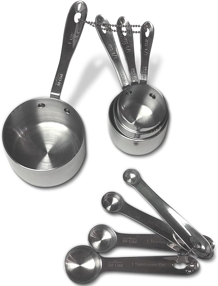 8 pc. Stainless-Steel Measuring Cup & Spoon Combo Set W57324