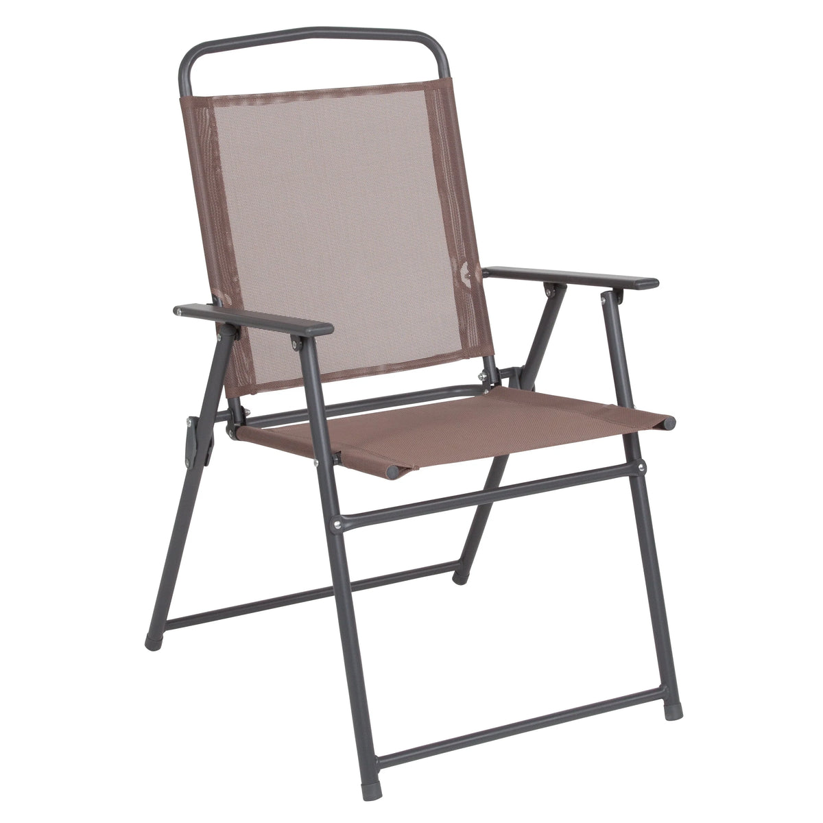 6-Piece Patio Set with Glass Table, Umbrella, and 4 Folding Chairs, Black Q75328