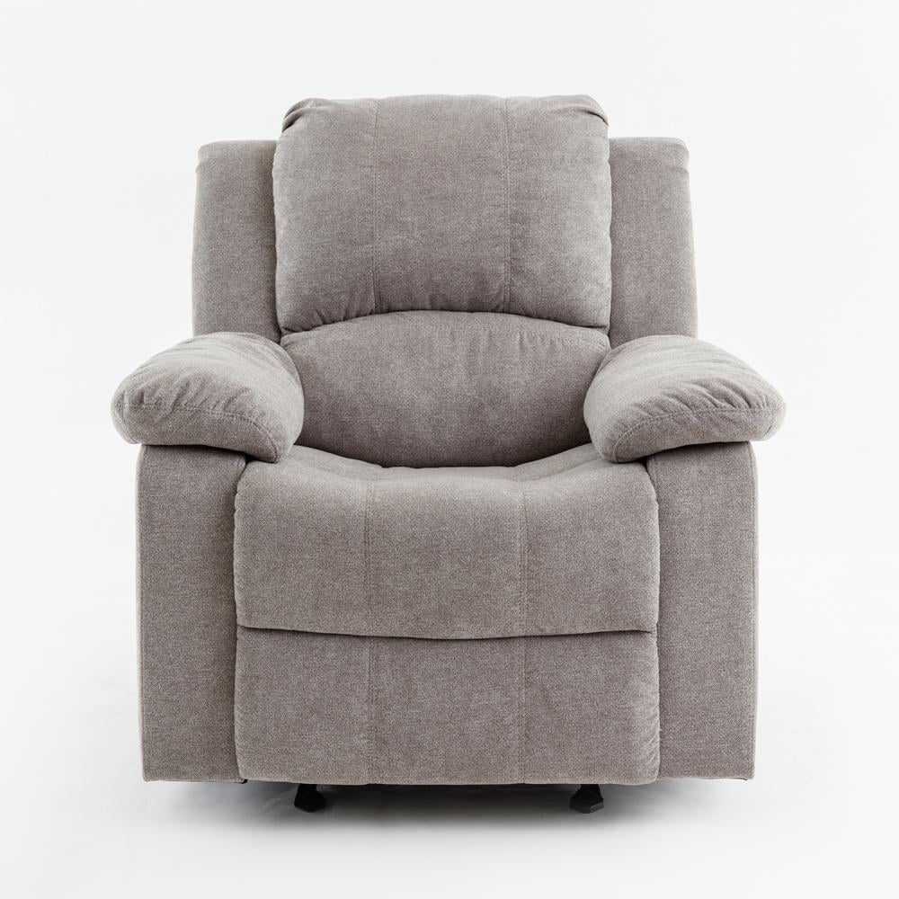 Ash Grey Microfiber Glider Rocker Recliner S339