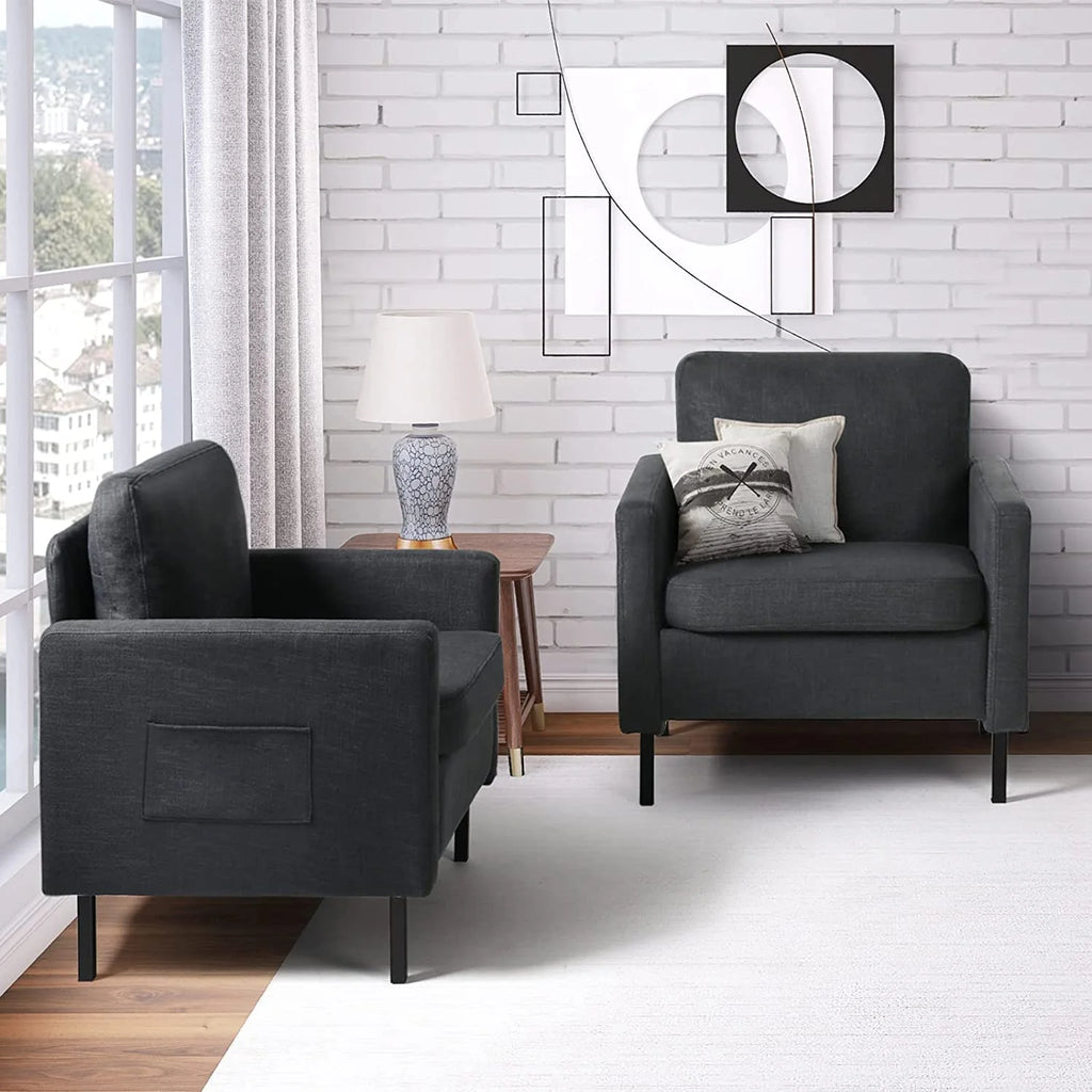 Dark Gray Upholstered Accent Chair A4427