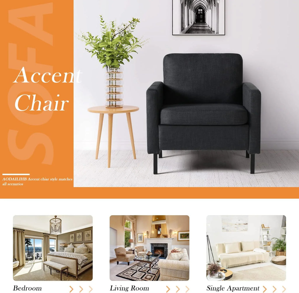 Dark Gray Upholstered Accent Chair A4427
