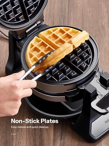 Rotating Belgian Waffle Maker with Nonstick Plates P376376
