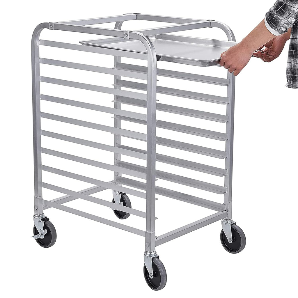 10 Tier Aluminum Bun Pan Rack with Wheels T80837