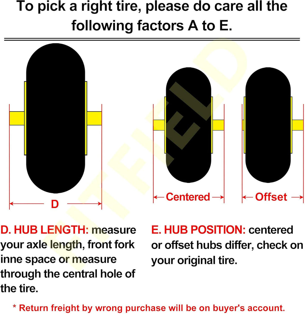 Flat Free Polyurethane Tires with Steel Rim Pack of 2 T809