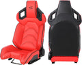 Red+Black Stitching PU Leather Racing Bucket Seat E744