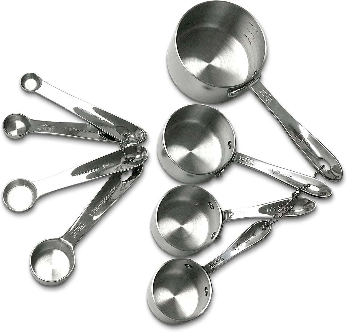 8 pc. Stainless-Steel Measuring Cup & Spoon Combo Set W57324