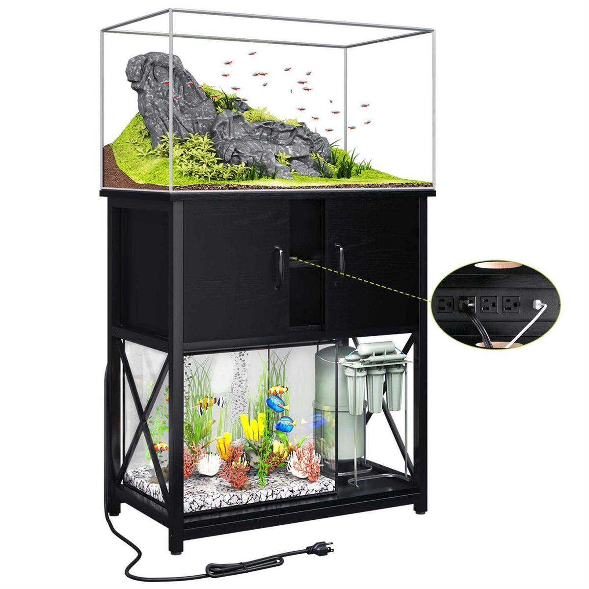 10-29 Gallon Aquarium Stand with Cabinet L2786